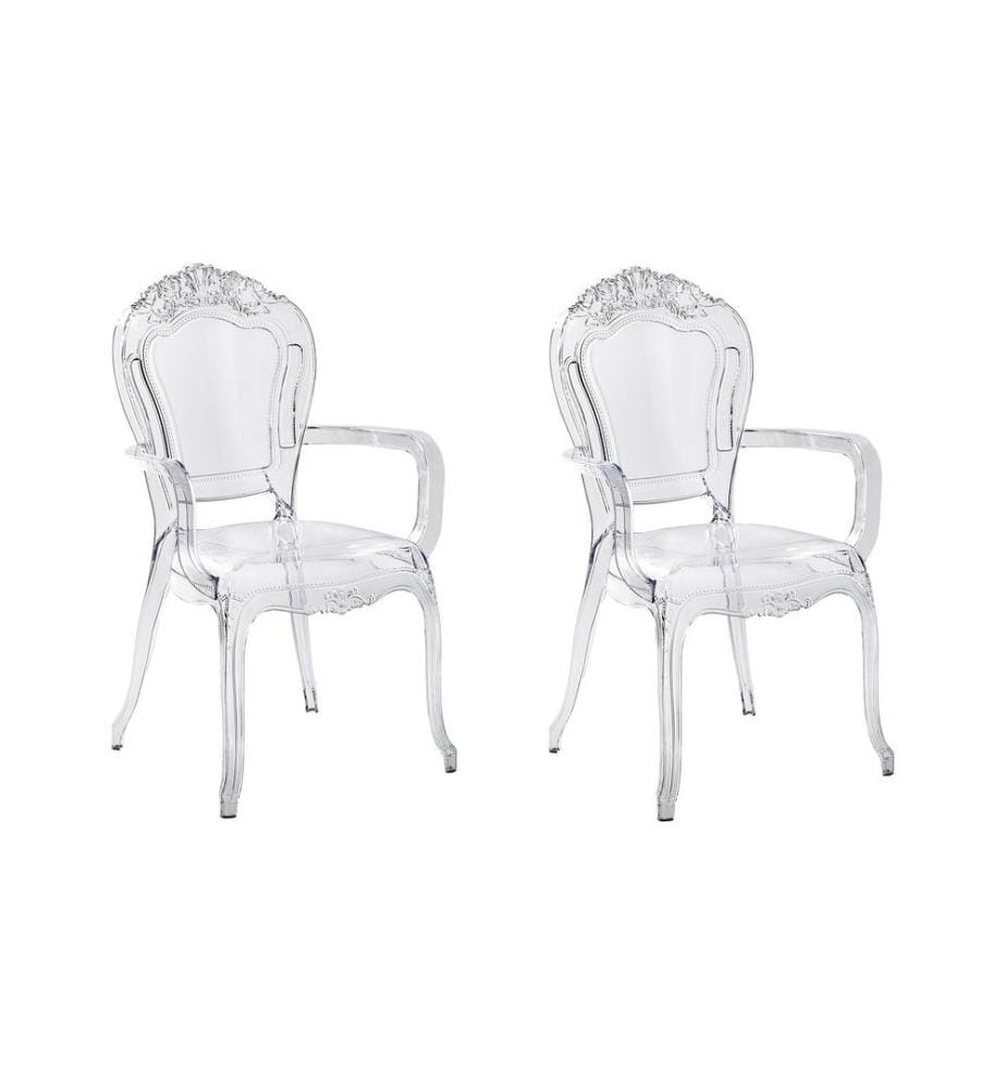 Lot de 2 chaises de salle à manger VERMONT Transparent