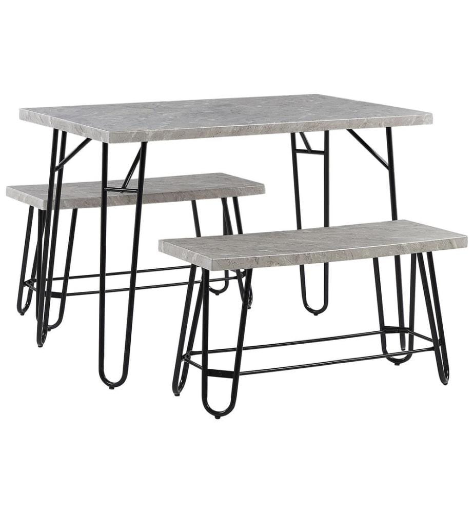 Ensemble pour salle à manger KEMPTON Gris clair 4 places