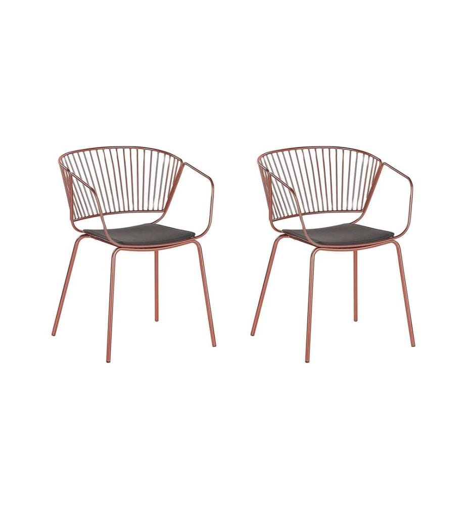 Lot de 2 chaises de salle à manger RIGBY Métal Cuivré