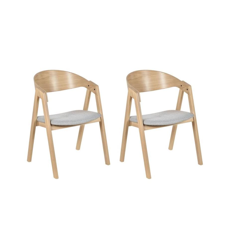 Lot de 2 chaises de salle à manger YUBA Bois Gris clair