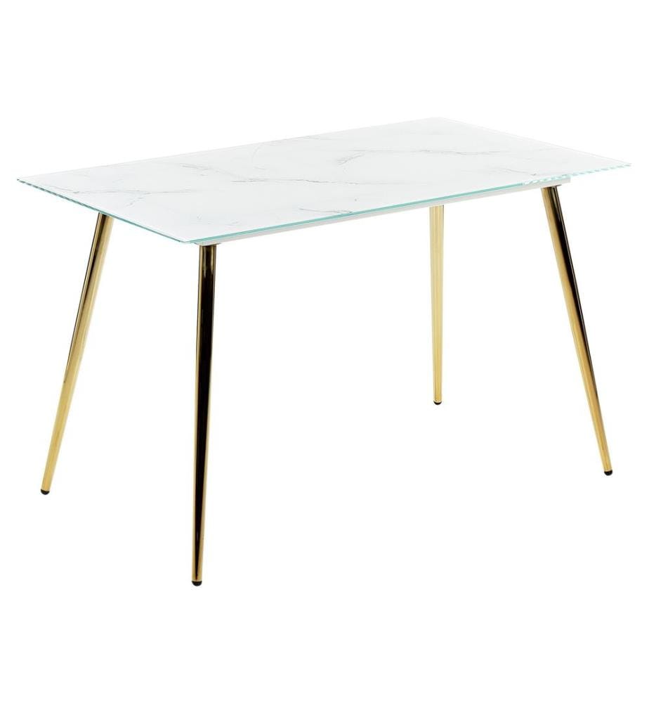 Table de repas MULGA Marbre/doré 120 cm 70 cm Verre de sécurité