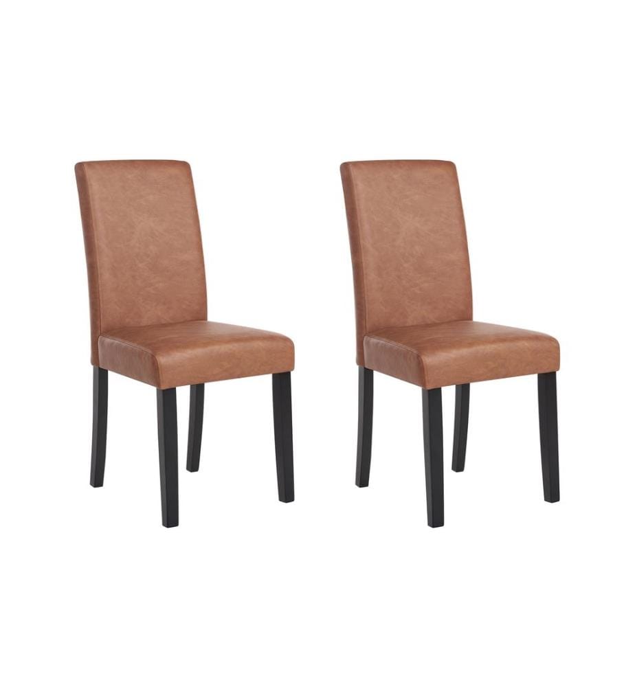 Lot de 2 chaises de salle à manger BROADWAY Cuir PU Marron doré