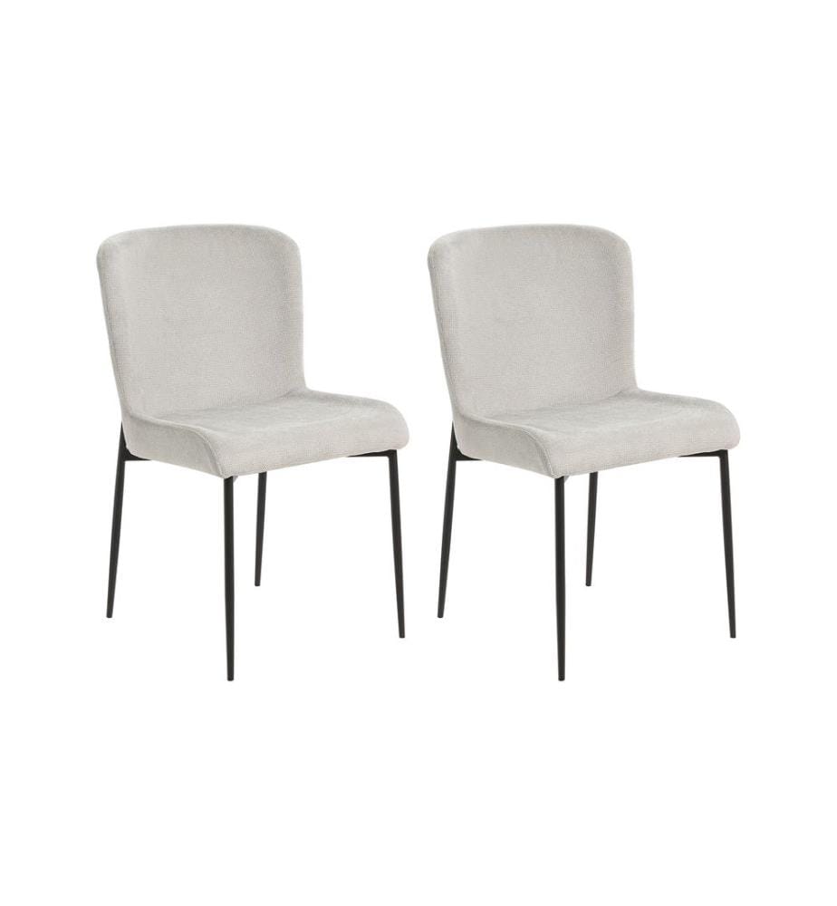 Lot de 2 chaises de salle à manger ADA Tissu Gris clair