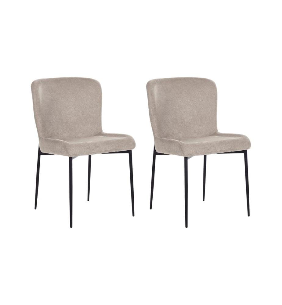 Lot de 2 chaises de salle à manger ADA Tissu Taupe