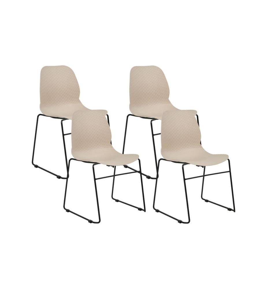 Lot de 4 chaises de conférence PANORA Beige