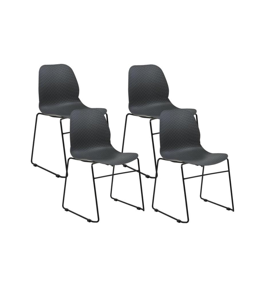 Lot de 4 chaises de conférence PANORA Gris foncé