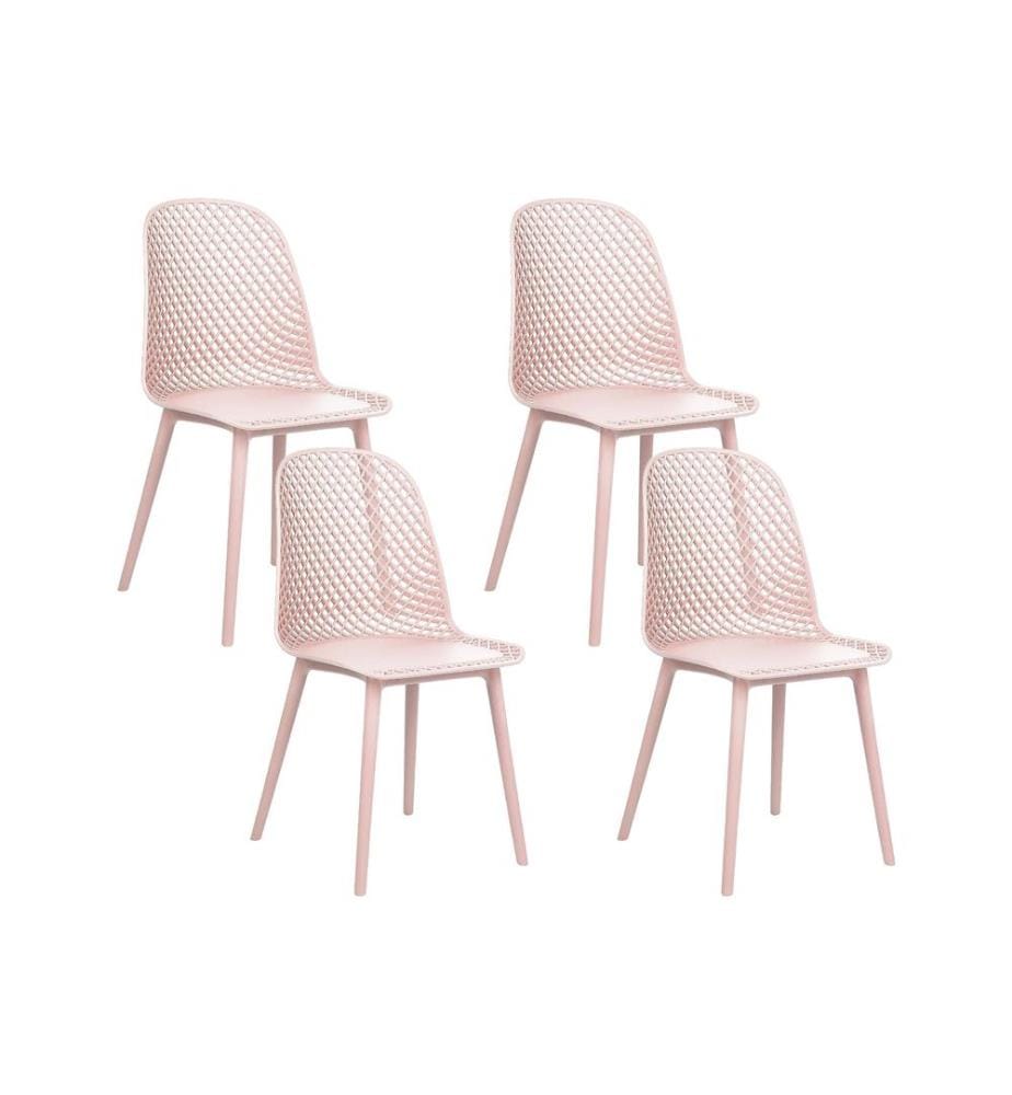 Lot de 4 chaises de salle à manger EMORY Rose pastel
