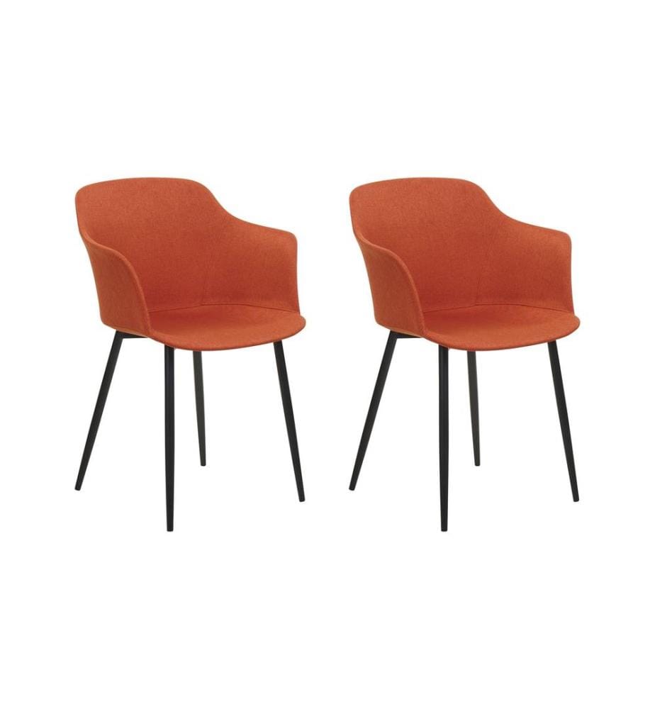 Lot de 2 chaises de salle à manger ELIM Tissu Orange