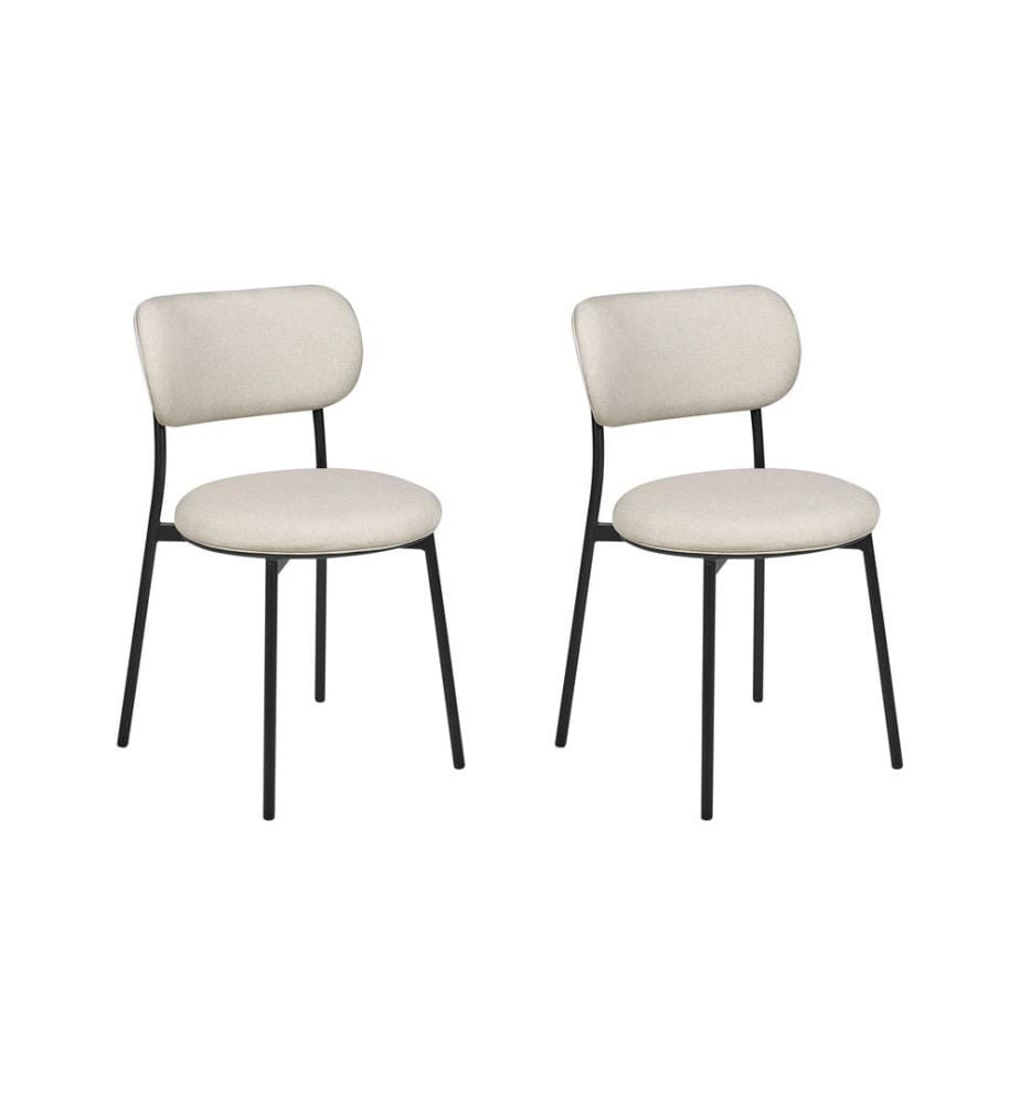 Lot de 2 chaises de salle à manger CASEY Tissu Beige clair