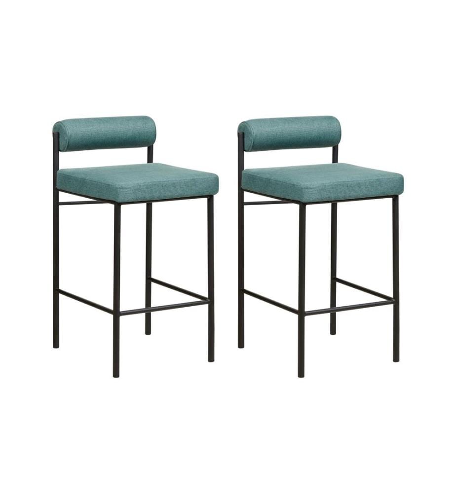Lot de 2 chaises de bar AMAYA Bleu paon