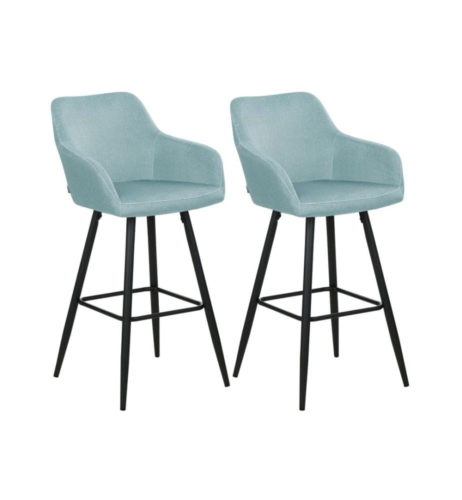 Lot de 2 chaises de bar CASMALIA Velours Bleu clair