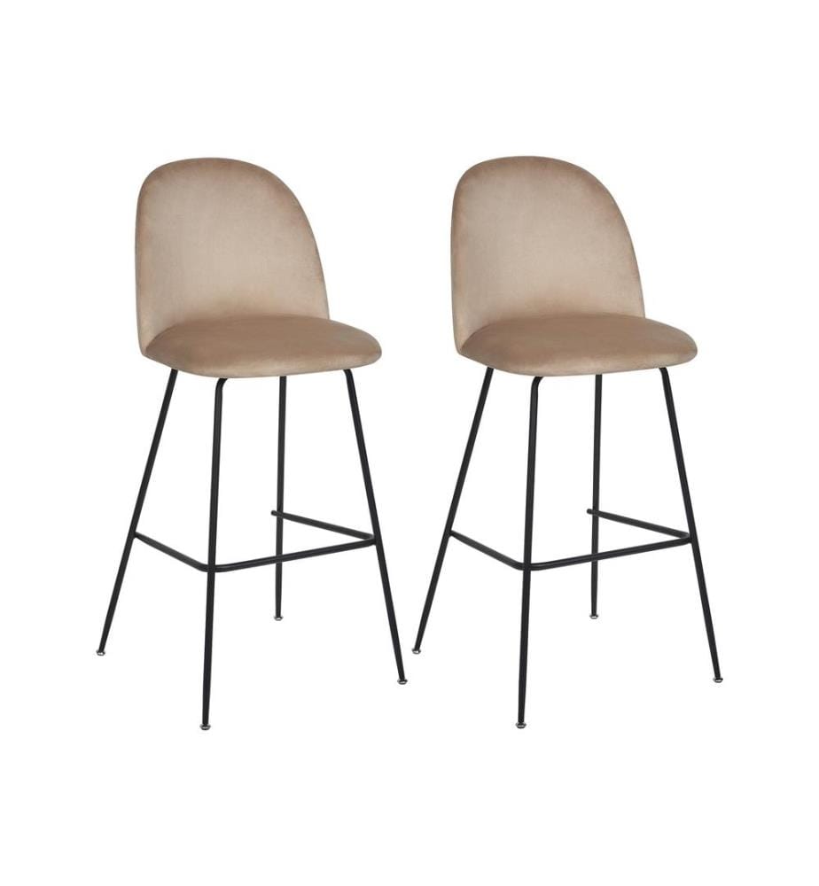 Lot de 2 chaises de bar ARCOLA Velours Taupe