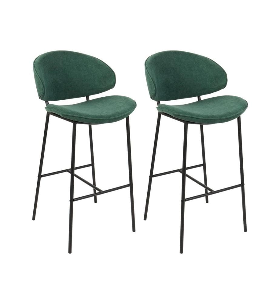 Lot de 2 chaises de bar KIANA Vert foncé