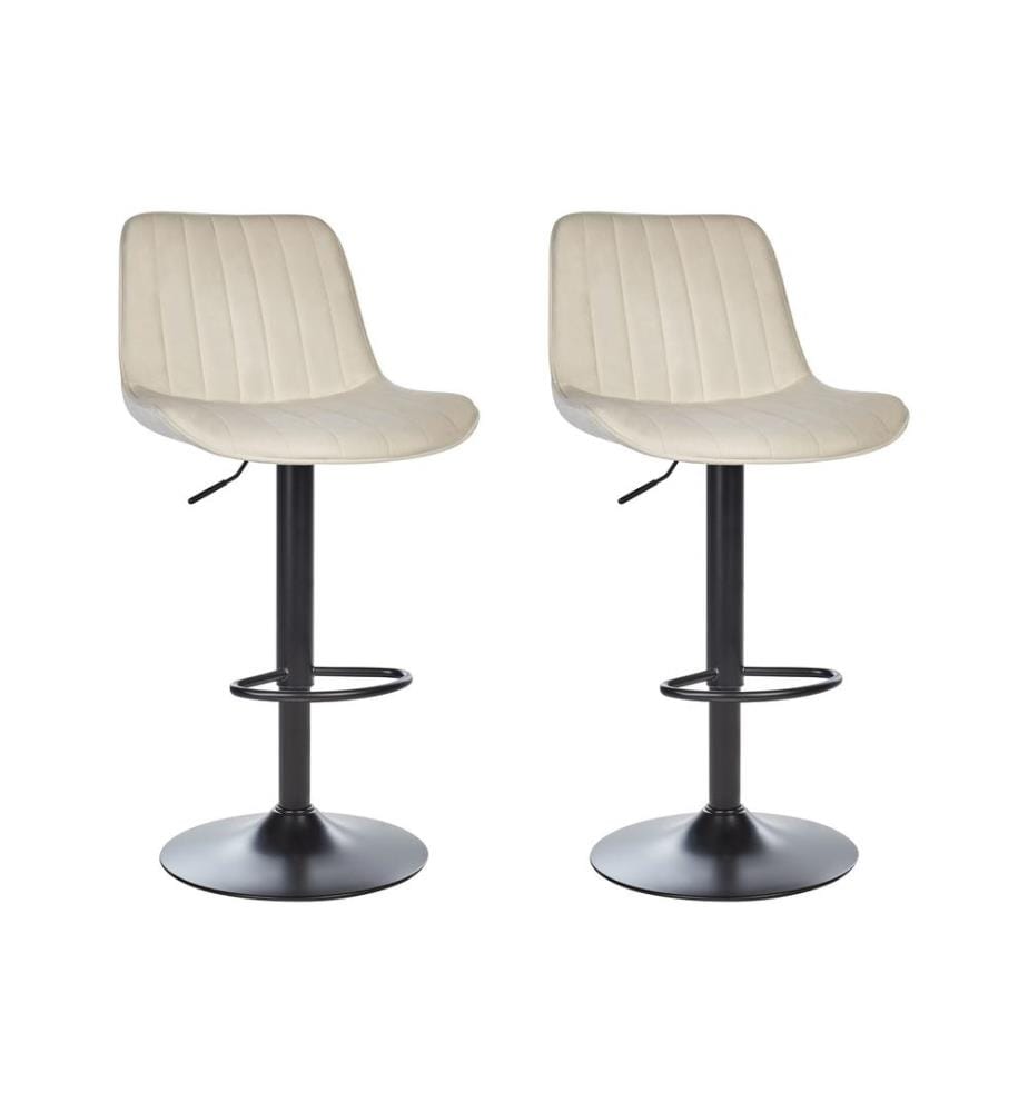 Lot de 2 chaises de bar DUBROVNIK Velours Beige clair