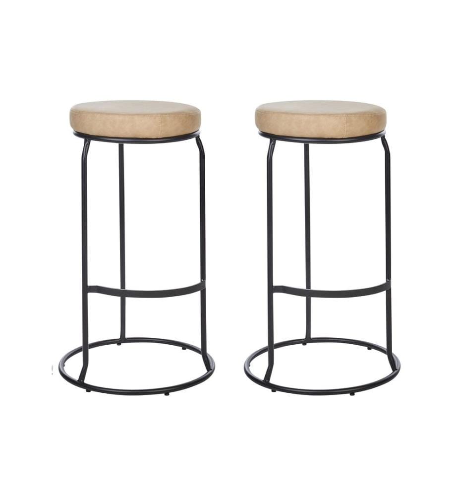 Lot de 2 tabourets de bar MILROY Cuir PU Beige