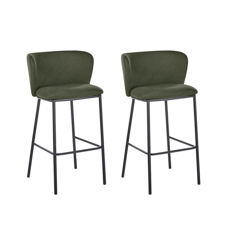 Lot de 2 chaises de bar MINA Vert foncé