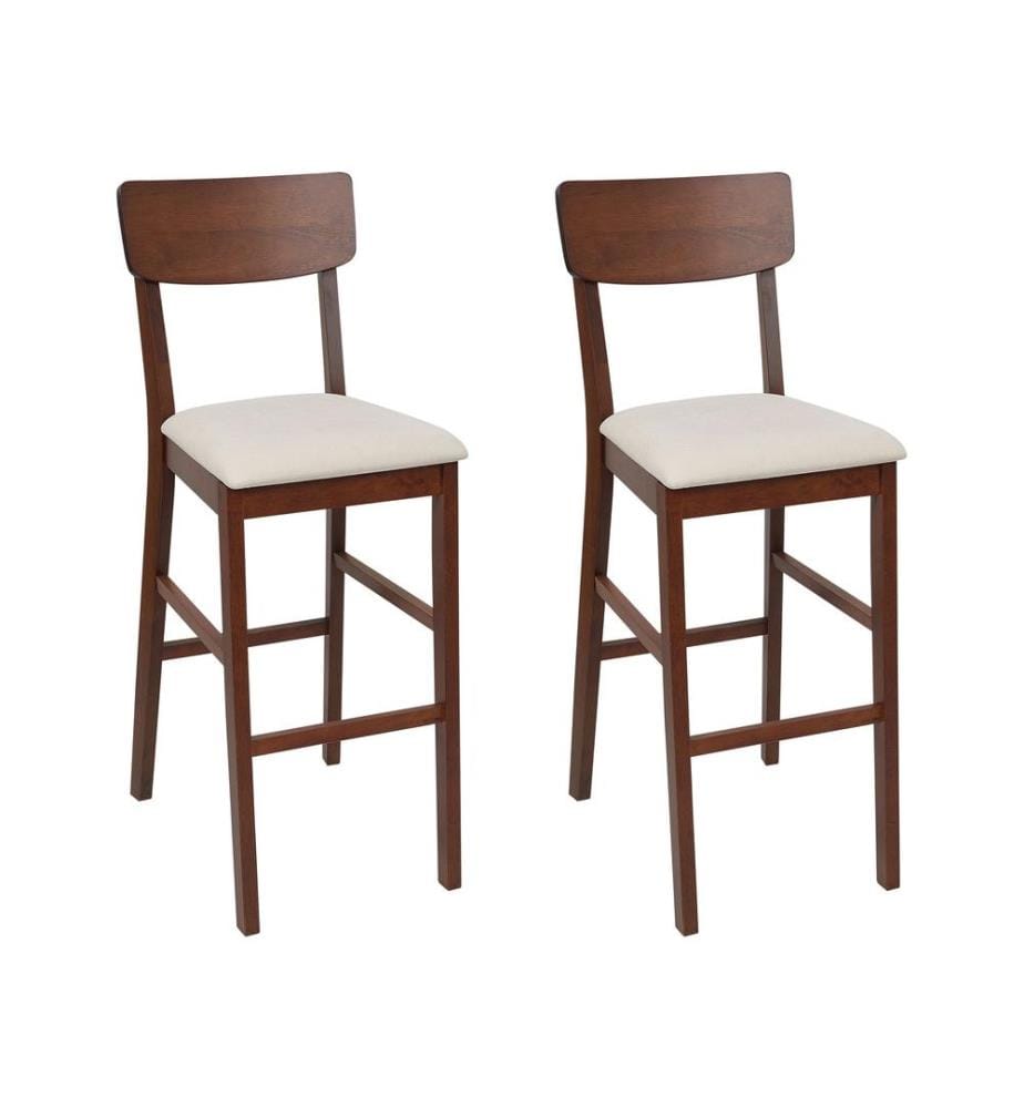 Lot de 2 chaises de bar AMBLER Marron foncé/beige