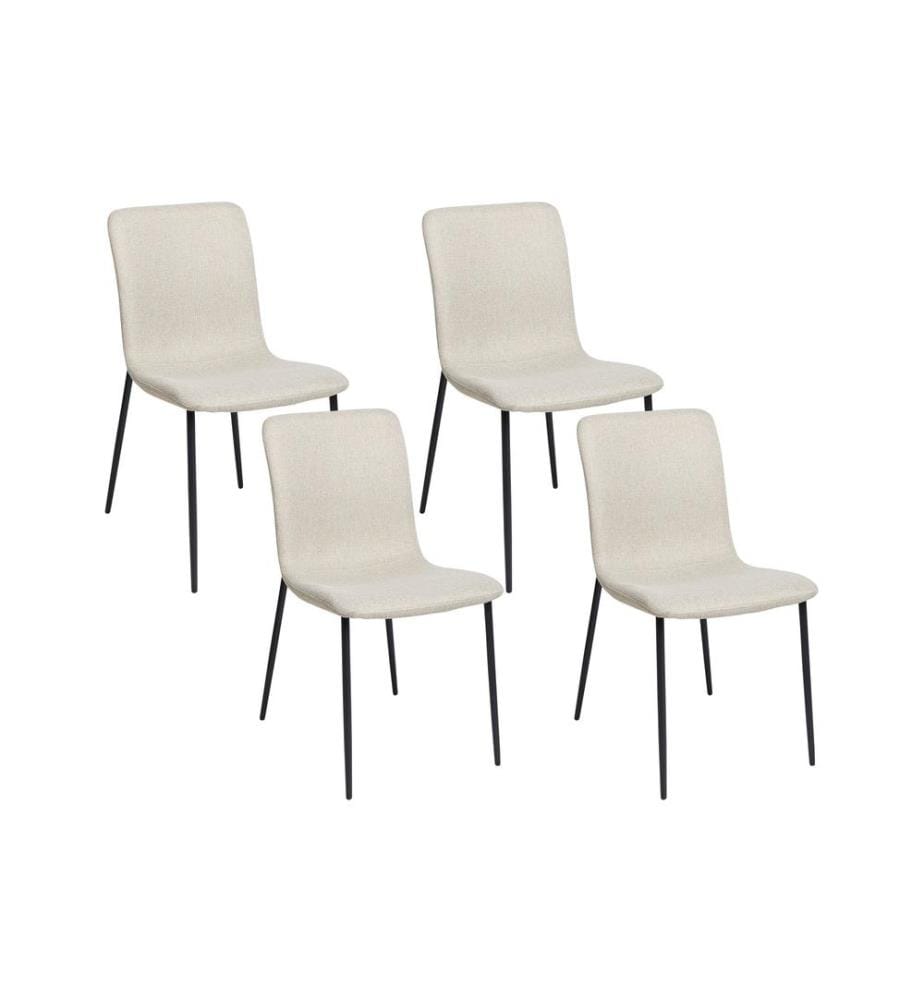 Lot de 4 chaises de salle à manger GLENDIVE Tissu Beige clair