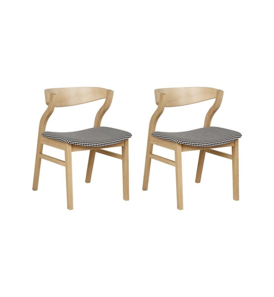 Lot de 2 chaises de salle à manger MAROA Bois Noir/blanc