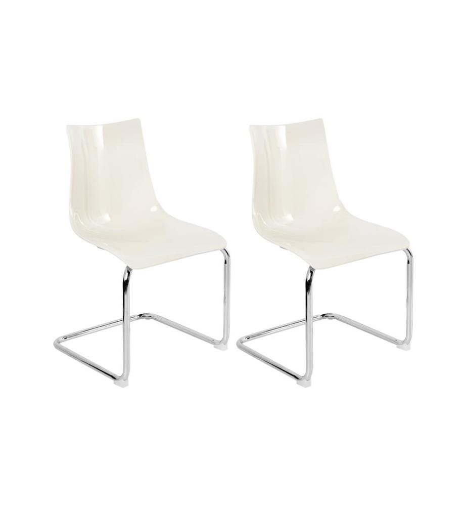 Lot de 2 chaises de salle à manger MARSHALL Blanc cassé