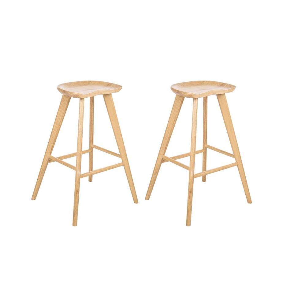 Lot de 2 tabourets de bar CANDO Marron clair