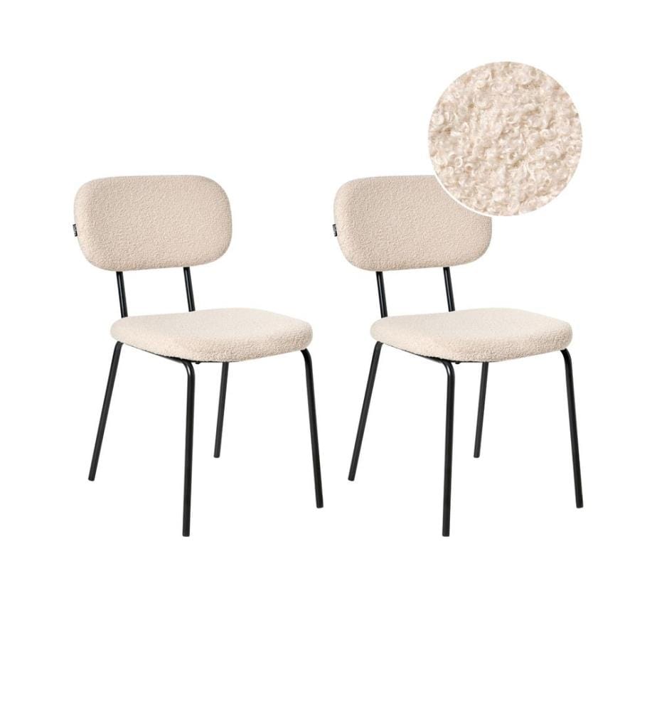 Lot de 2 chaises ADAIR Bouclé Beige