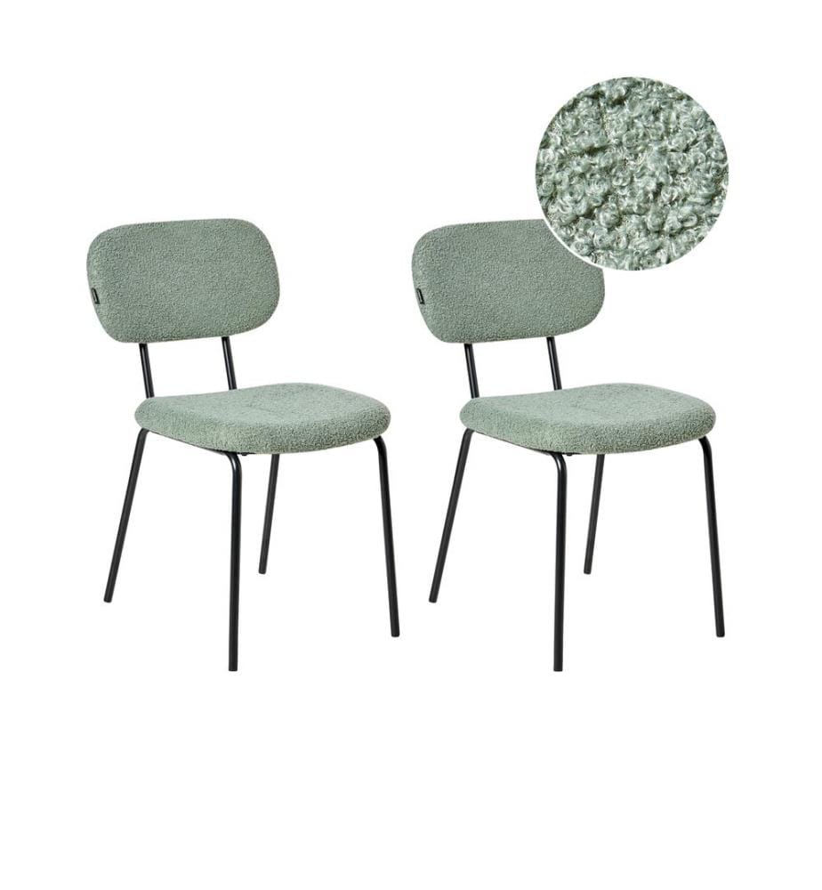 Lot de 2 chaises ADAIR Bouclé Vert clair