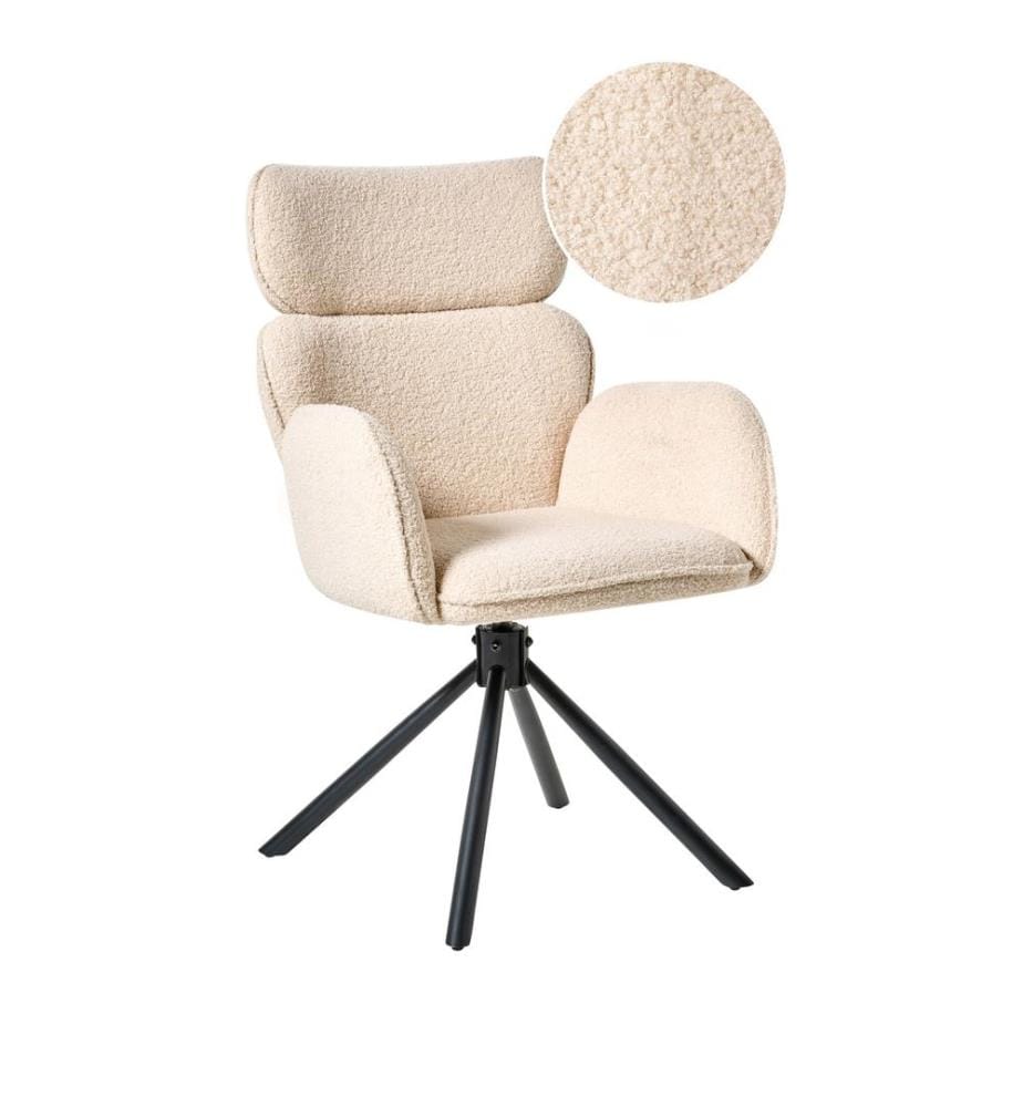 Chaise de salle à manger ALENE Bouclé Beige clair