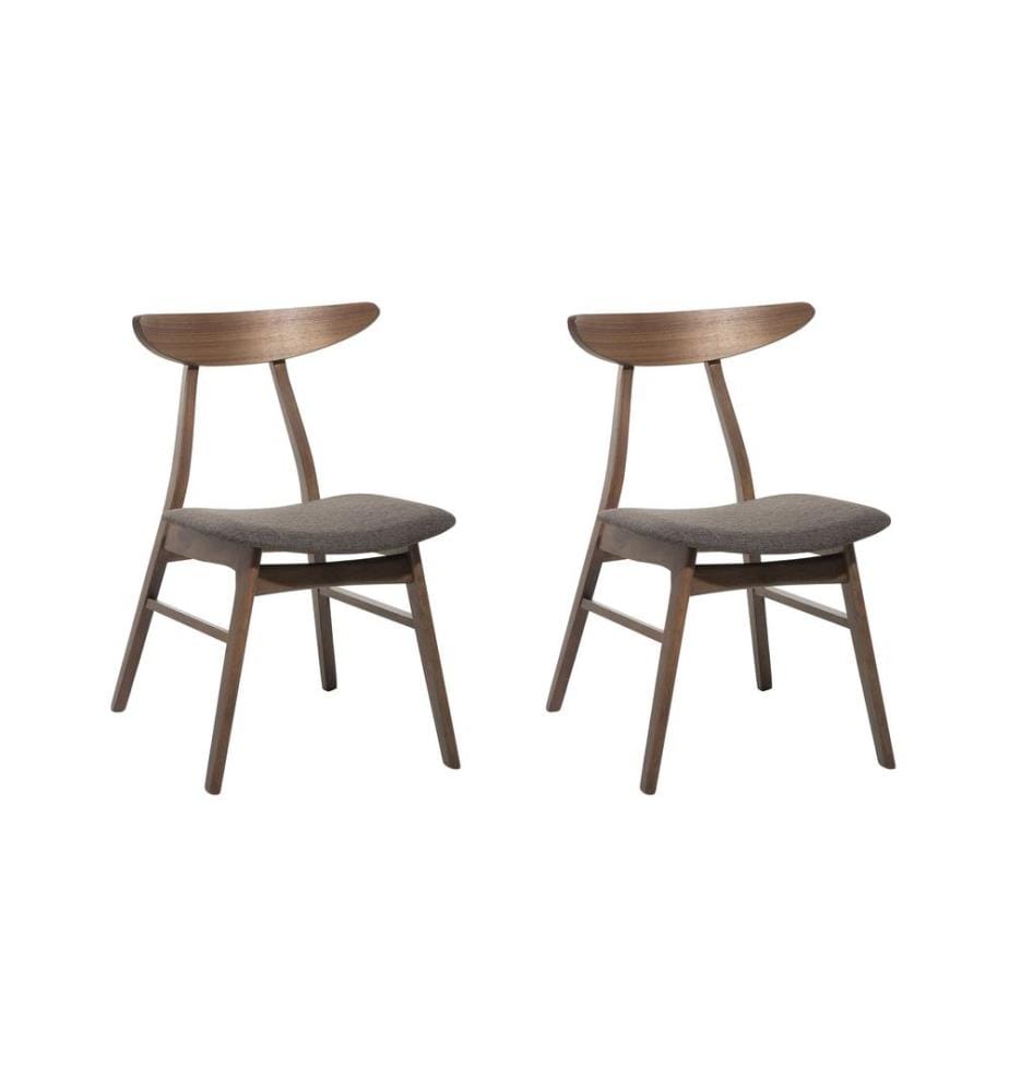 Lot de 2 chaises de salle à manger LYNN Bois Marron foncé/gris