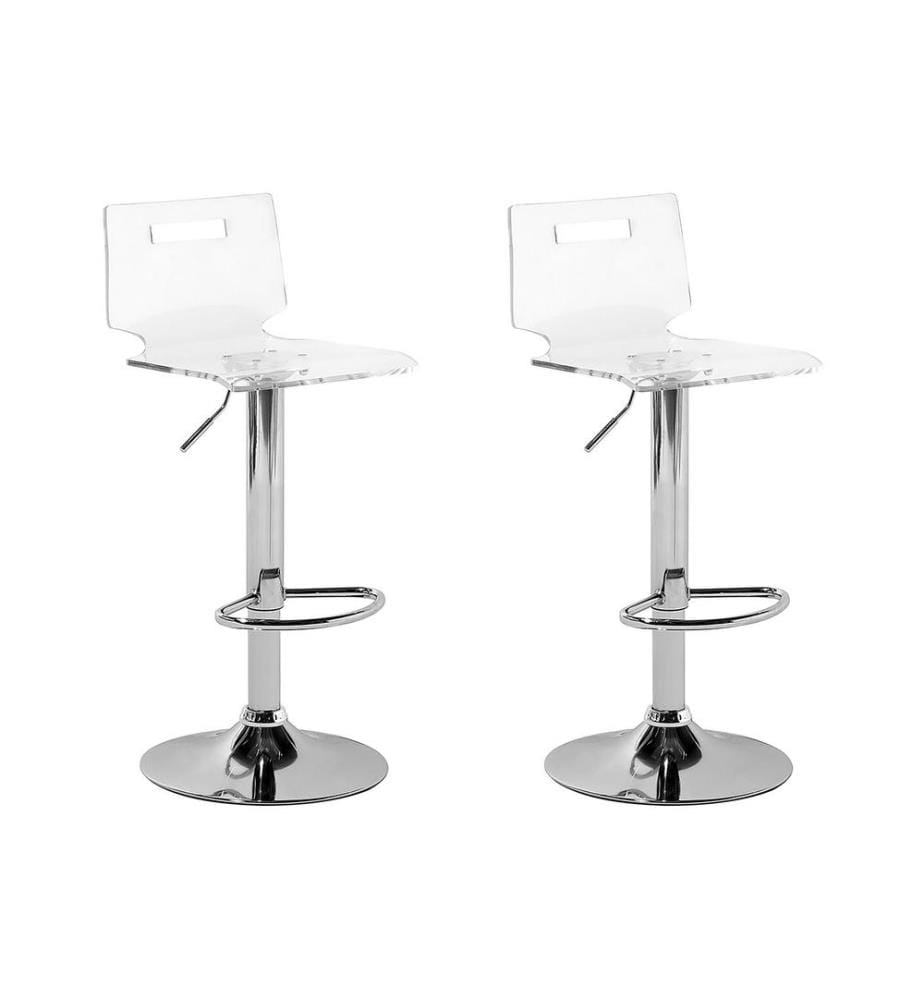 Lot de 2 chaises de bar MALTA Transparent