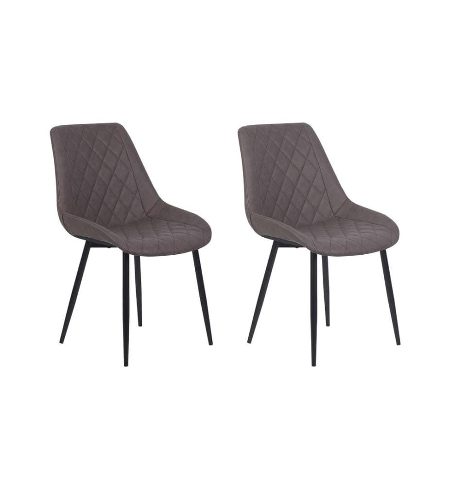 Lot de 2 chaises de salle à manger MARIBEL Cuir PU Marron foncé
