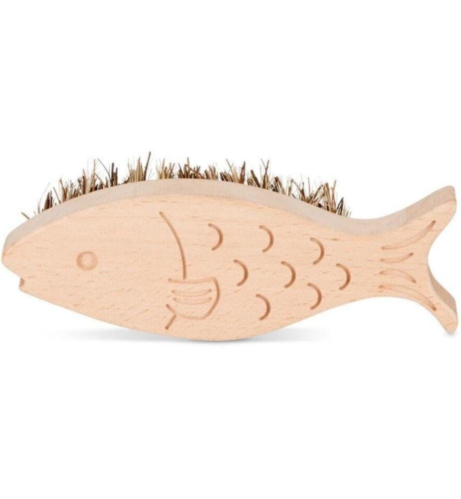 KIKKERLAND - Brosse à légumes Poisson Brun clair