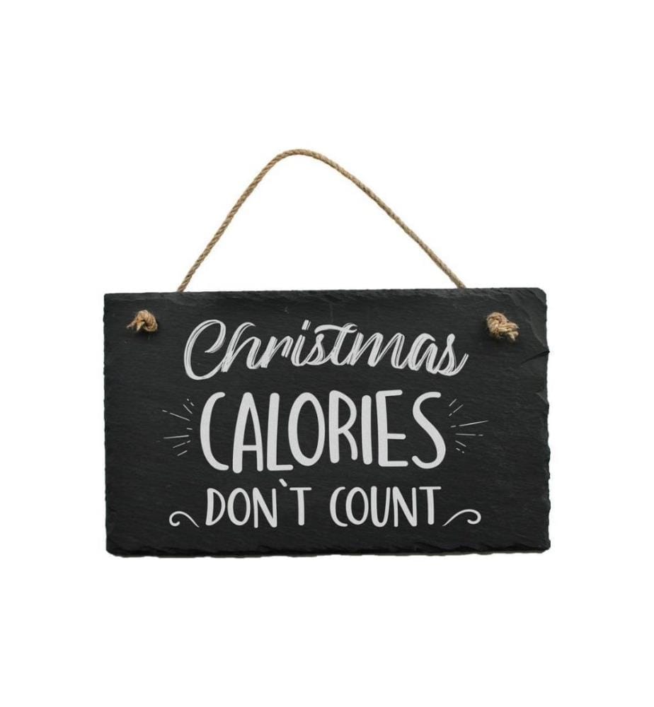 TREND IMPORT - Plaque Ardoise Christmas Calories