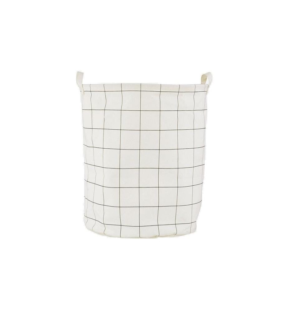 House Doctor Corbeille à lessive Squares Noir/Blanc, 62 l