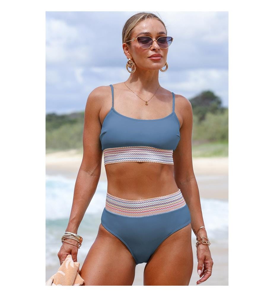 Bikini taille haute 2 pièces - Bleu crépuscule