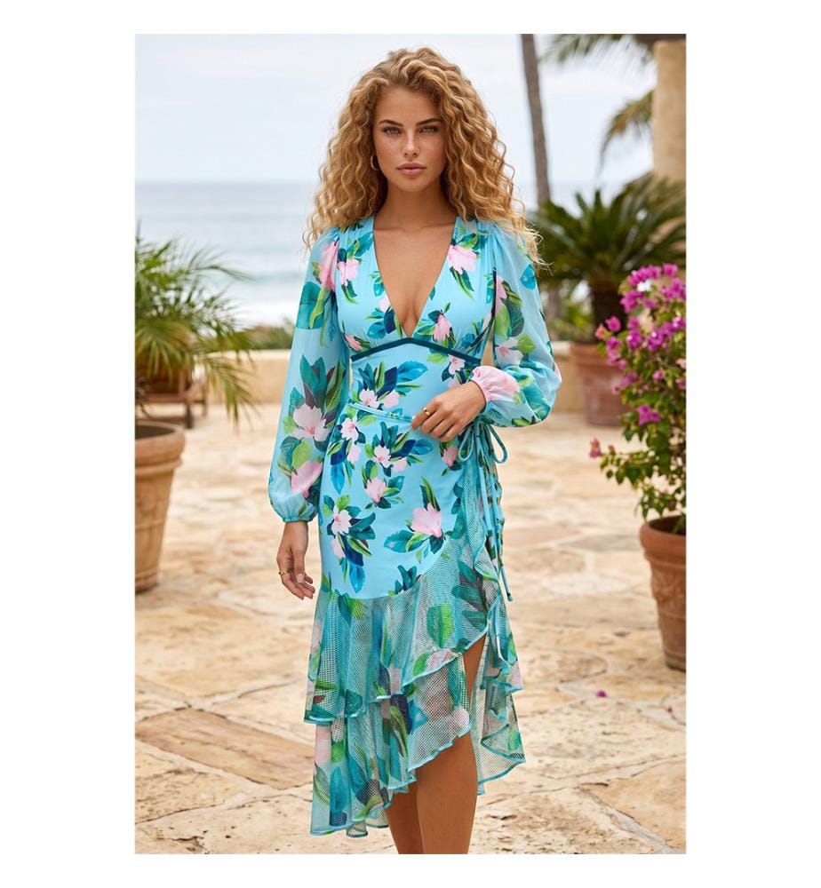 Ensemble bohème chic de plage - Bleu ciel