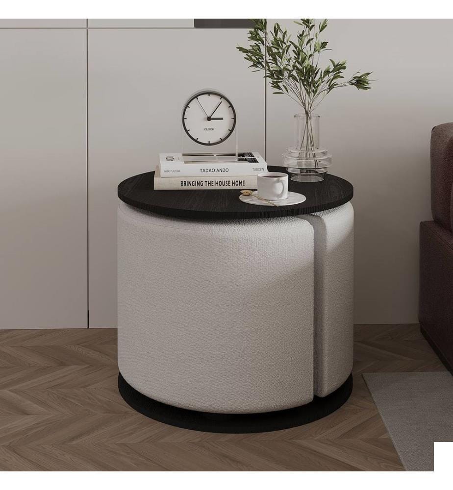 Ensemble de tables d'appoint, panneaux de particules 100 % mélaminés, noirs