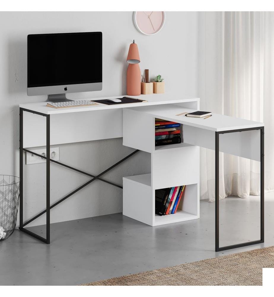 Bureau d'étude, panneau de particules 100 % mélaminé, blanc
