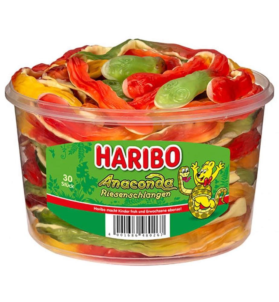 30x Haribo Serpents géants Anaconda boîte - 50 pièces