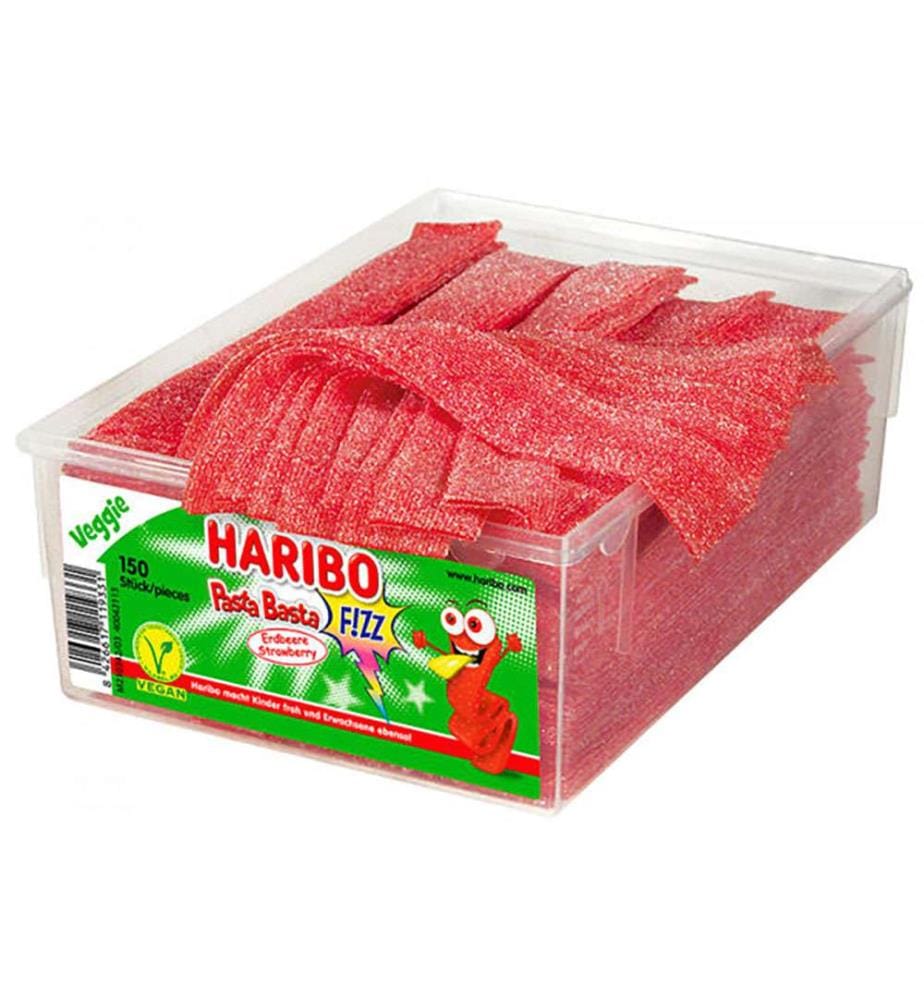 150x Haribo Pâtes Basta Fraise Boîte - 1125g