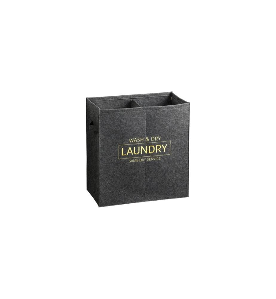 Kesper Panier à linge 80 l, Noir/Gris/Doré