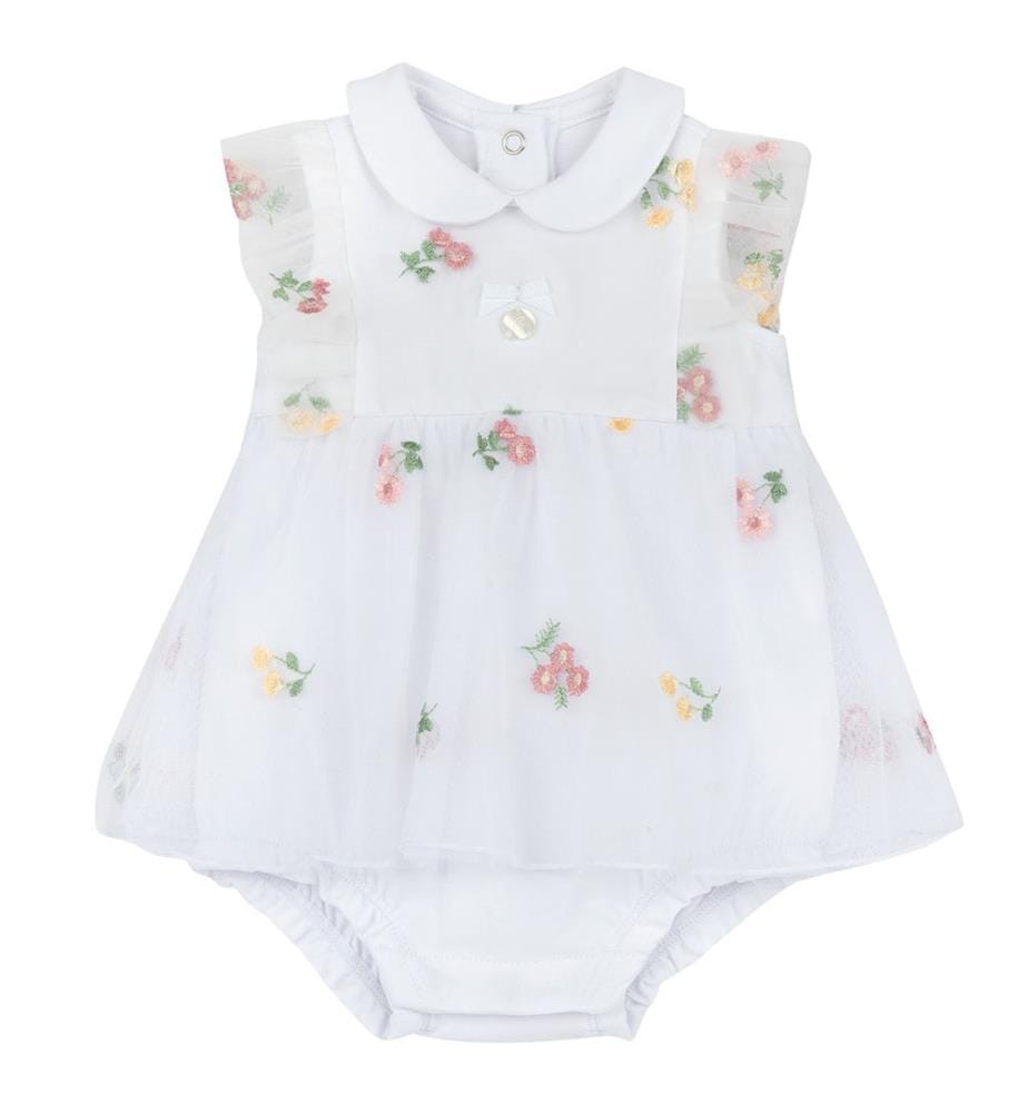 Barboteuse effet robe - Blanc
