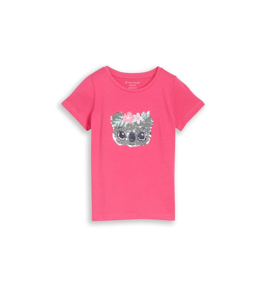 T-shirt à sequins réversibles - Rose vif