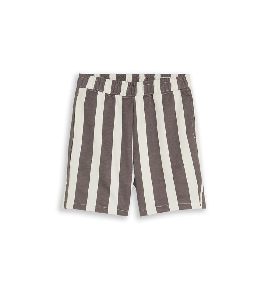 Short en sweat à motif - Rayures grises et blanches
