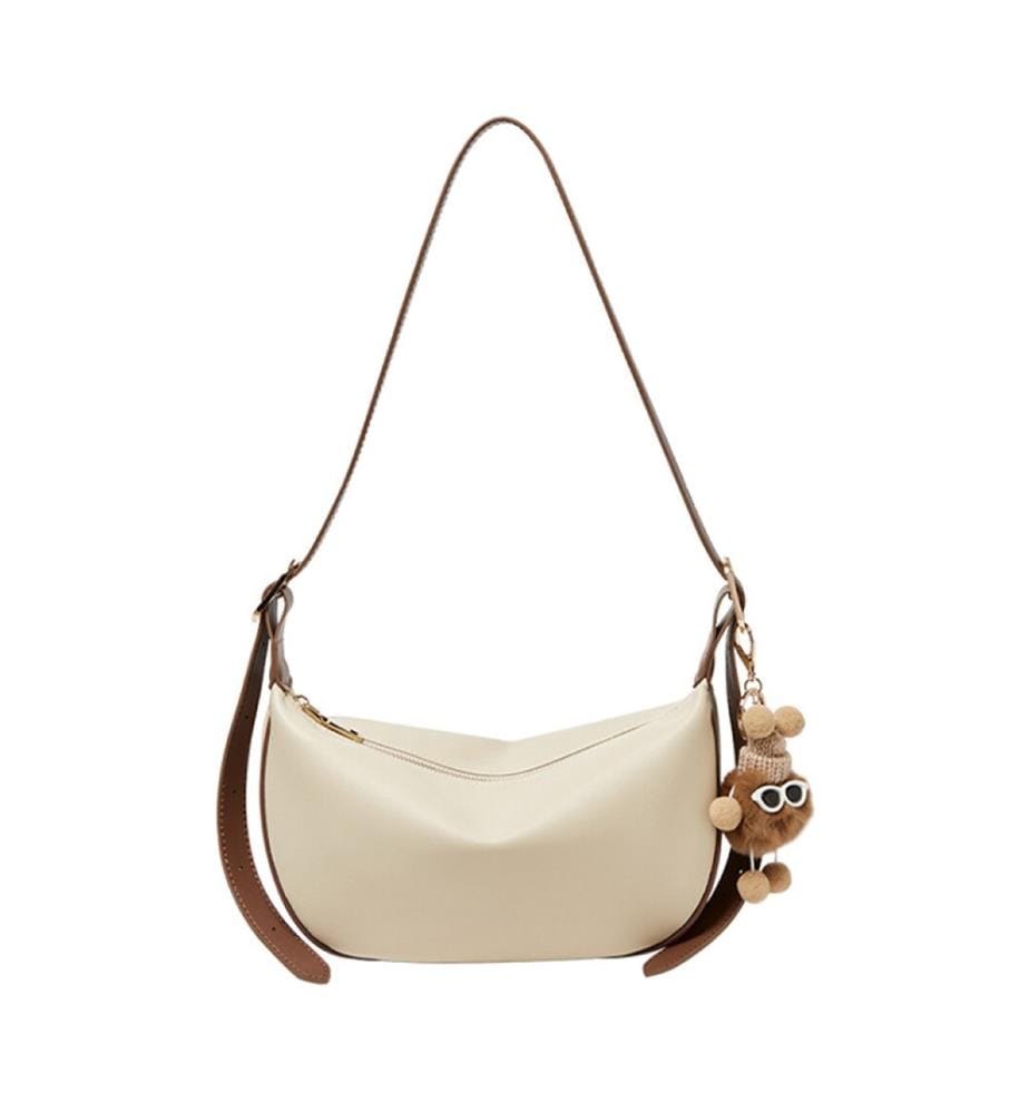 Sac à Bandoulière en Cuir Crescent avec Breloque
