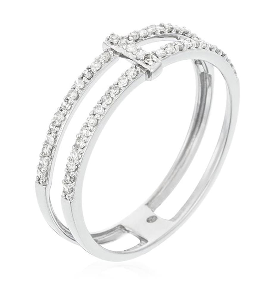 Bague Sparkling bridge - Or Blanc