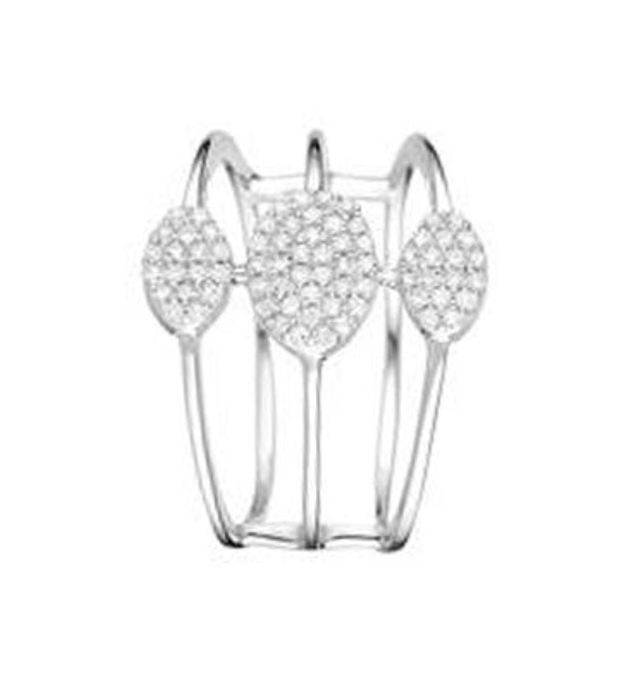 Bague Trio scintillants - Or Blanc 375/1000