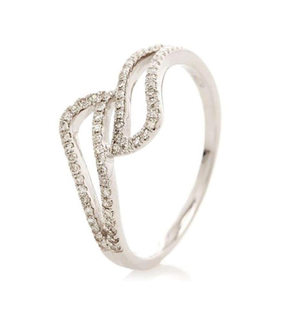 Bague Ondulation - Or Blanc 375/1000
