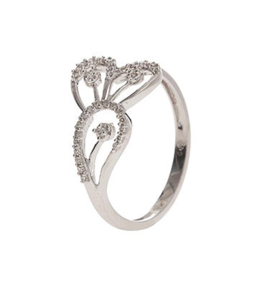 Bague Ibiscus - Or Blanc 750/1000
