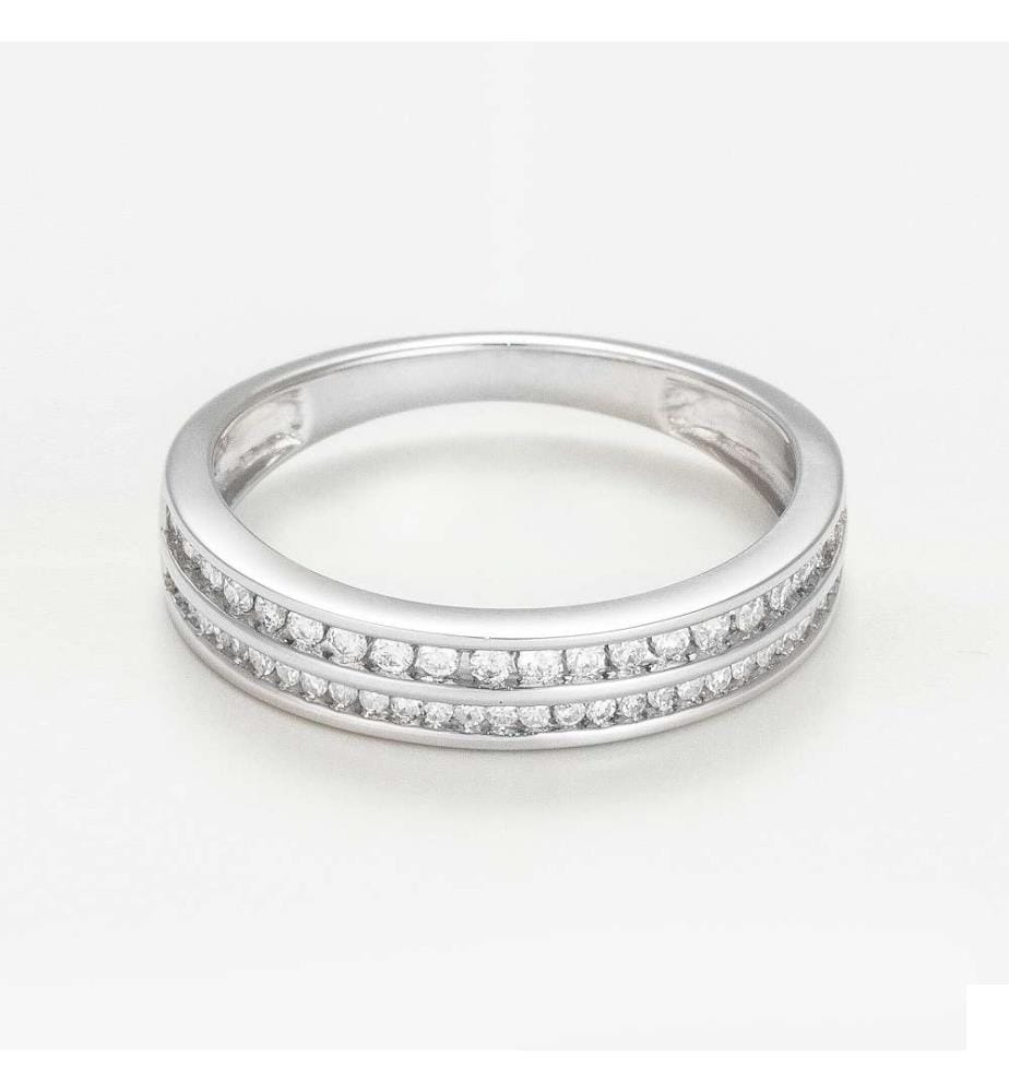 Bague Rails asymétriques - Or Blanc